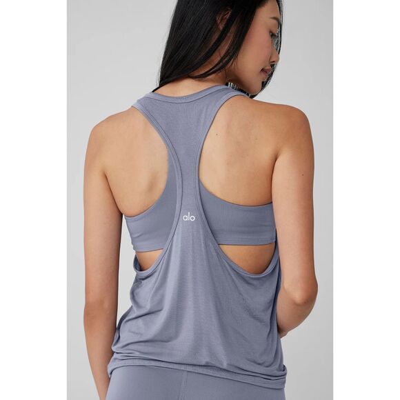 Alo Yoga All Day Tank Size XS Fog Color NWT ( Extra Small) - Picture 3 of 8